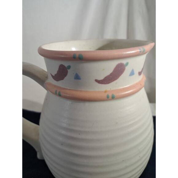 Southwestern Treasure Craft TAOS USA Pitcher Ceramic Chili Pepper Design - Picture 3 of 6